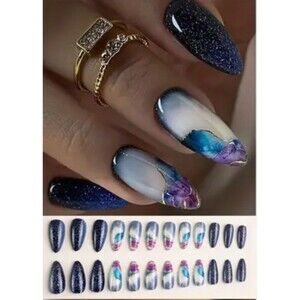 24-pcs. Gradient Almond Shaped Long Press-On Nails